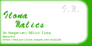 ilona malics business card